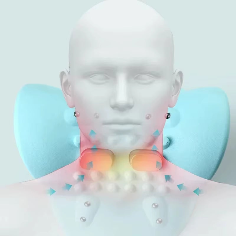 Electric Cervical Massager Neck Shoulder Stretcher Relaxer Chiropractic Traction Device Massage Pillow Cervical Spine Correction