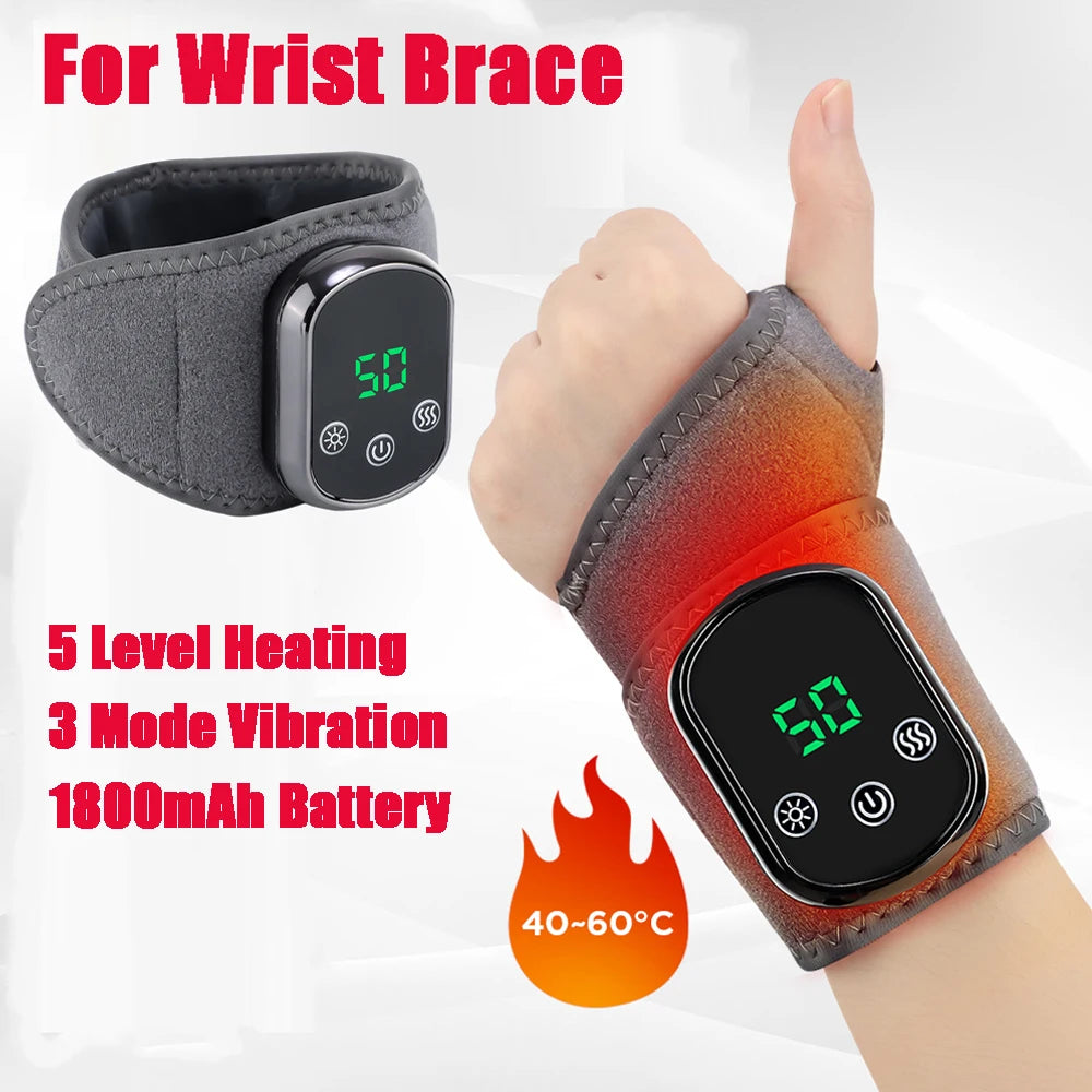 ThermoVibe Heating Massage Brace – Electric Hot Compress for Wrist, Hand & Ankle Pain Relief Support
