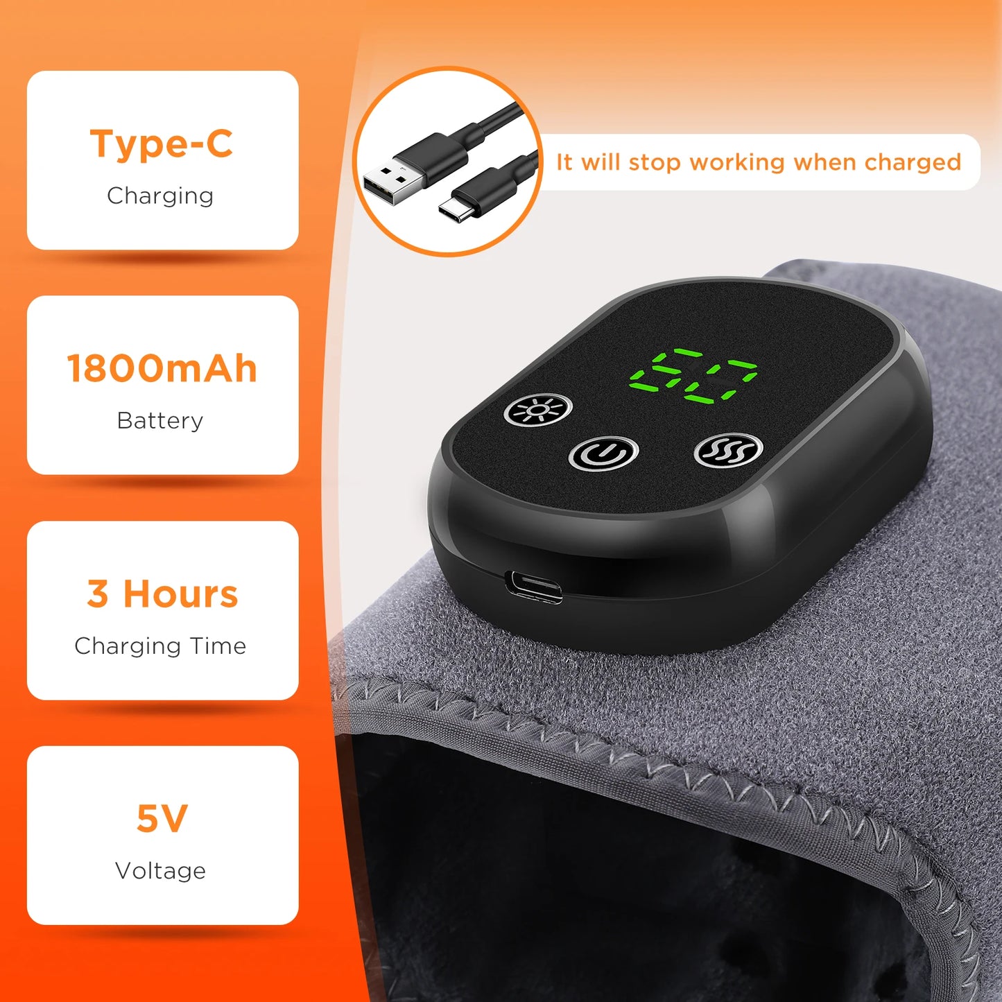 ThermoVibe Heating Massage Brace – Electric Hot Compress for Wrist, Hand & Ankle Pain Relief Support
