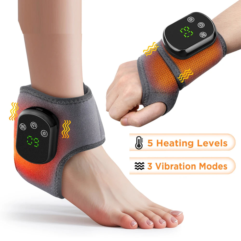 ThermoVibe Heating Massage Brace – Electric Hot Compress for Wrist, Hand & Ankle Pain Relief Support