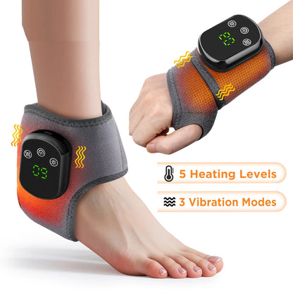 ThermoVibe Heating Massage Brace – Electric Hot Compress for Wrist, Hand & Ankle Pain Relief Support