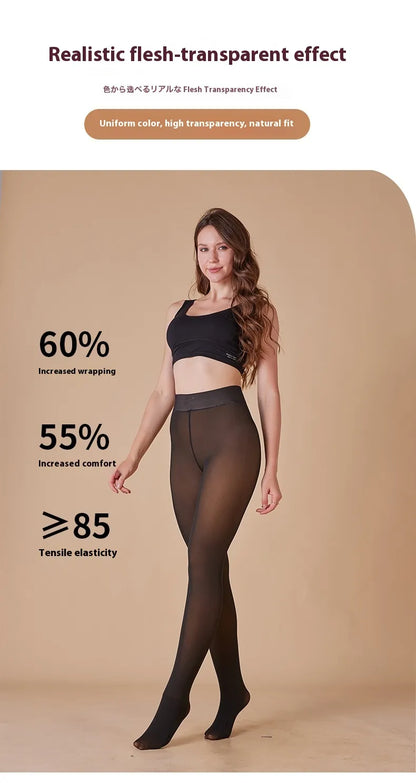 Sheer Fleece-Lined Leggings